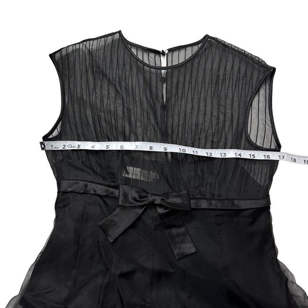 Vintage Rickie Freeman Teri Jon 100% Silk Black A-line Cocktail Dress Womens 6 - Picture 8 of 10